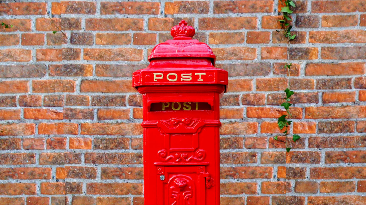 The Lost Gardens of Heligan in Cornwall, UK, A postbox for posting letters to Santa